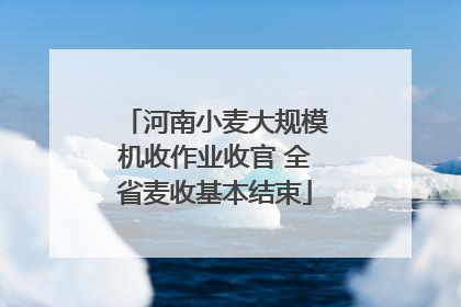 河南小麦大规模机收作业收官 全省麦收基本结束