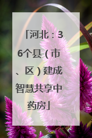 河北：36个县（市、区）建成智慧共享中药房