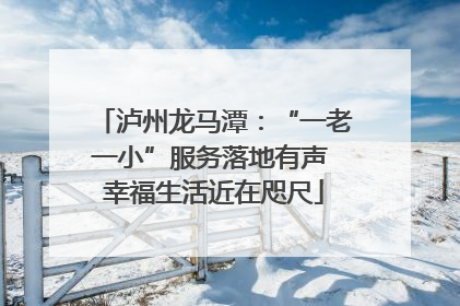 泸州龙马潭：“一老一小”服务落地有声 幸福生活近在咫尺