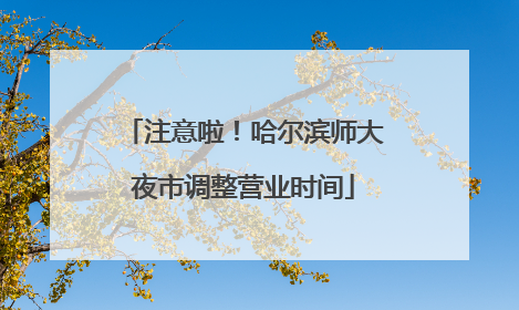 注意啦！哈尔滨师大夜市调整营业时间