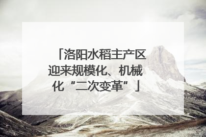 洛阳水稻主产区迎来规模化、机械化“二次变革”