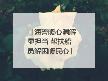 海警暖心调解显担当 帮扶船员解困暖民心