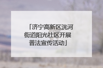 济宁高新区洸河街道阳光社区开展普法宣传活动