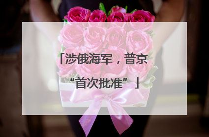 涉俄海军，普京“首次批准”