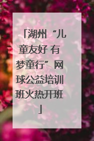 湖州“儿童友好 有梦童行”网球公益培训班火热开班