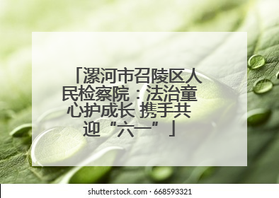 漯河市召陵区人民检察院：法治童心护成长 携手共迎“六一”