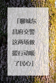 聊城东昌府交警这两场救援行动暖了民心