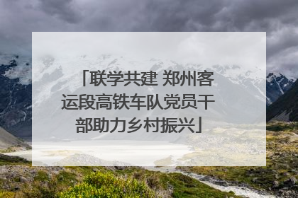 联学共建 郑州客运段高铁车队党员干部助力乡村振兴