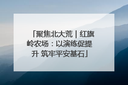聚焦北大荒｜红旗岭农场：以演练促提升 筑牢平安基石