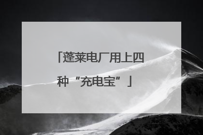 蓬莱电厂用上四种“充电宝”