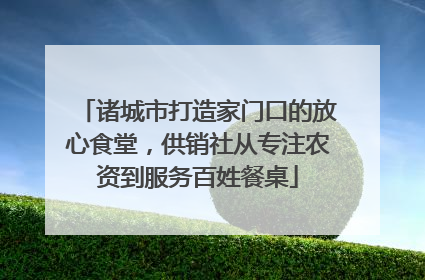 诸城市打造家门口的放心食堂，供销社从专注农资到服务百姓餐桌