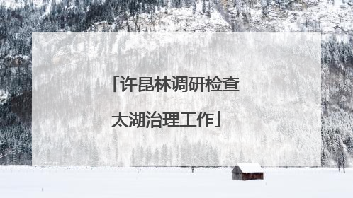 许昆林调研检查太湖治理工作