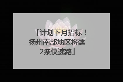 计划下月招标！扬州南部地区将建2条快速路