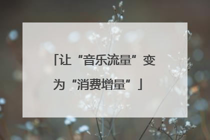 让“音乐流量”变为“消费增量”
