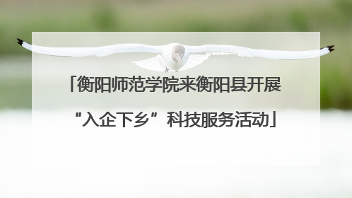 衡阳师范学院来衡阳县开展“入企下乡”科技服务活动