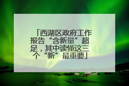 西湖区政府工作报告“含新量”超足，其中读懂这三个“新”最重要