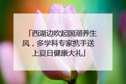 西湖边吹起国潮养生风，多学科专家携手送上夏日健康大礼