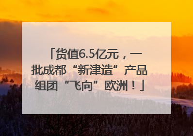 货值6.5亿元，一批成都“新津造”产品组团“飞向”欧洲！