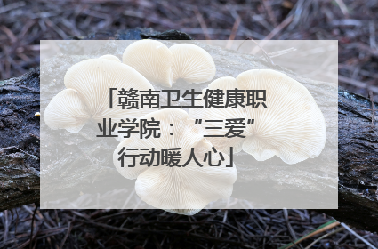赣南卫生健康职业学院：“三爱”行动暖人心