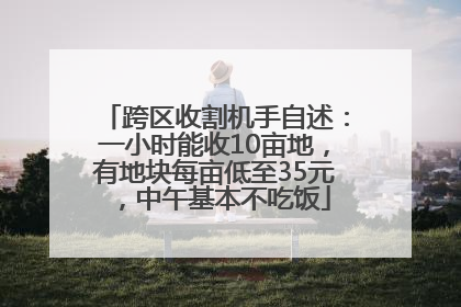 跨区收割机手自述：一小时能收10亩地，有地块每亩低至35元，中午基本不吃饭