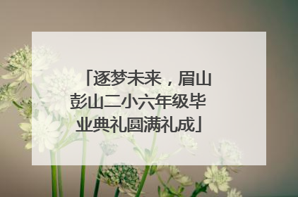 逐梦未来，眉山彭山二小六年级毕业典礼圆满礼成