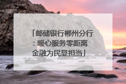 邮储银行郴州分行：暖心服务零距离 金融为民显担当