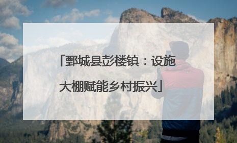 鄄城县彭楼镇：设施大棚赋能乡村振兴