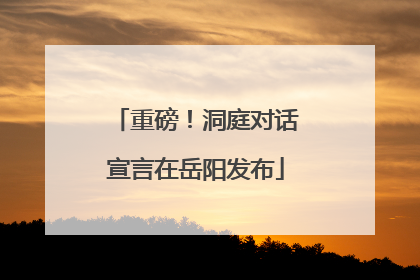 重磅！洞庭对话宣言在岳阳发布