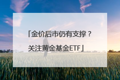 金价后市仍有支撑？关注黄金基金ETF