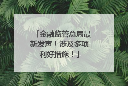 金融监管总局最新发声！涉及多项利好措施！