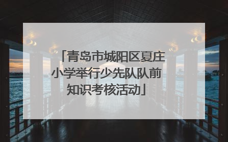 青岛市城阳区夏庄小学举行少先队队前知识考核活动