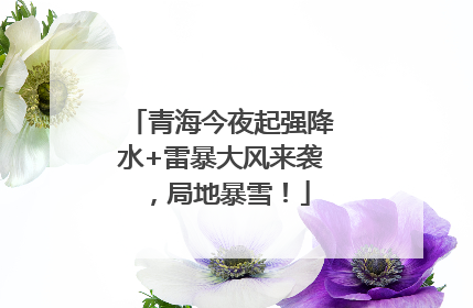 青海今夜起强降水+雷暴大风来袭，局地暴雪！