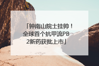 钟南山院士挂帅！全球首个抗甲流PB2新药获批上市