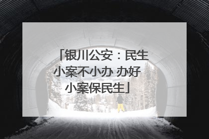 银川公安：民生小案不小办 办好小案保民生