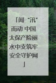 闻“汛”而动 中国太保产险丽水中支筑牢安全守护网