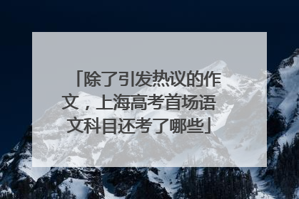 除了引发热议的作文，上海高考首场语文科目还考了哪些