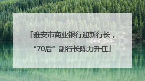 雅安市商业银行迎新行长，“70后”副行长陈力升任