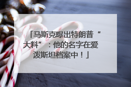 马斯克曝出特朗普“大料”：他的名字在爱泼斯坦档案中！
