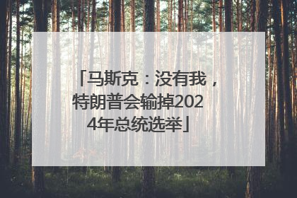 马斯克：没有我，特朗普会输掉2024年总统选举