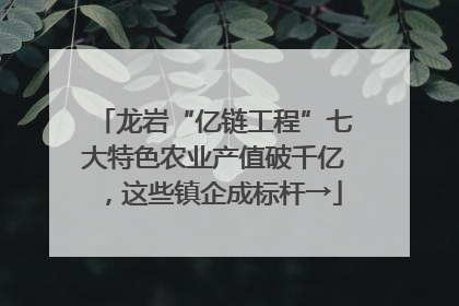 龙岩“亿链工程”七大特色农业产值破千亿，这些镇企成标杆→
