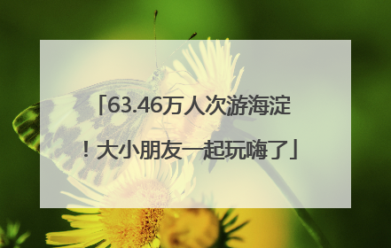 63.46万人次游海淀！大小朋友一起玩嗨了